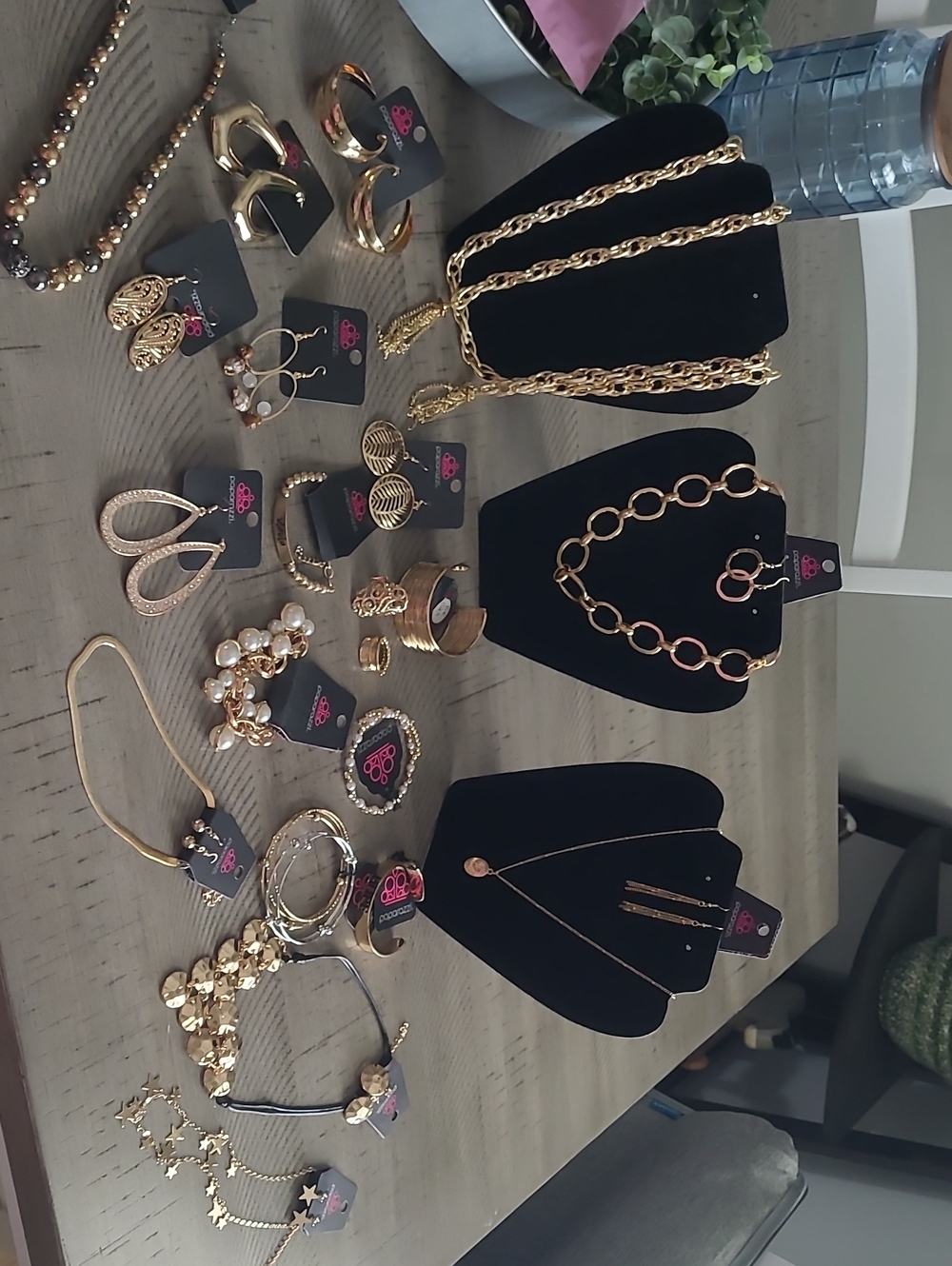 Gold-Tone Fashion Jewelry Set - Layered Necklaces, Bracelets & Earrings